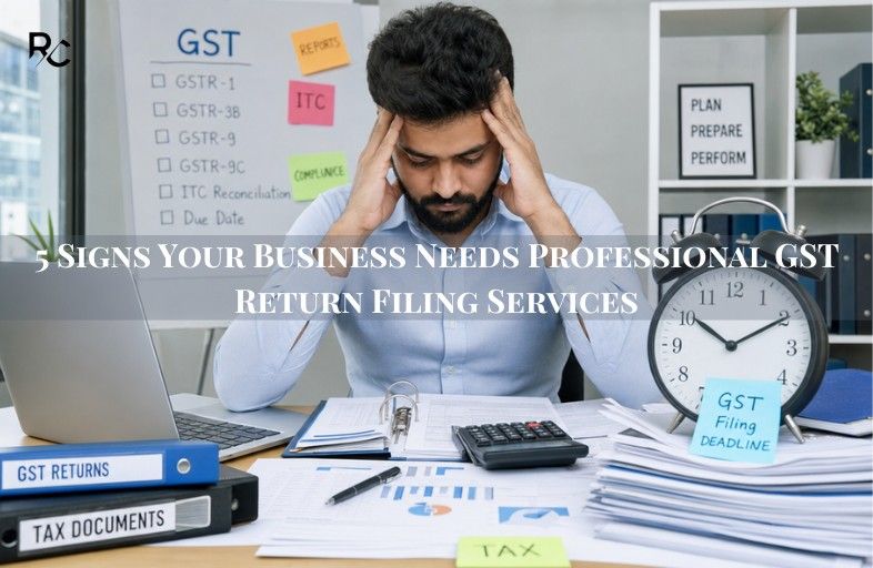 Business owner reviewing GST compliance and considering GST Return Filing Services