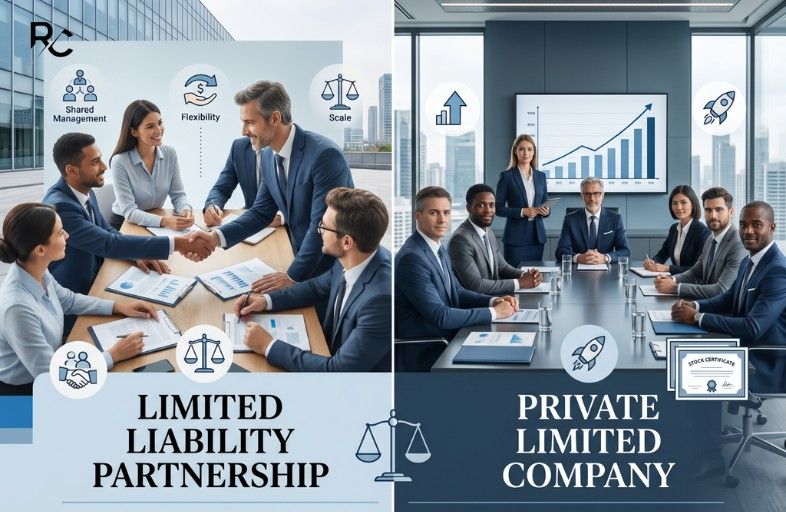 Comparison between LLP and Private Limited Company for startups in India