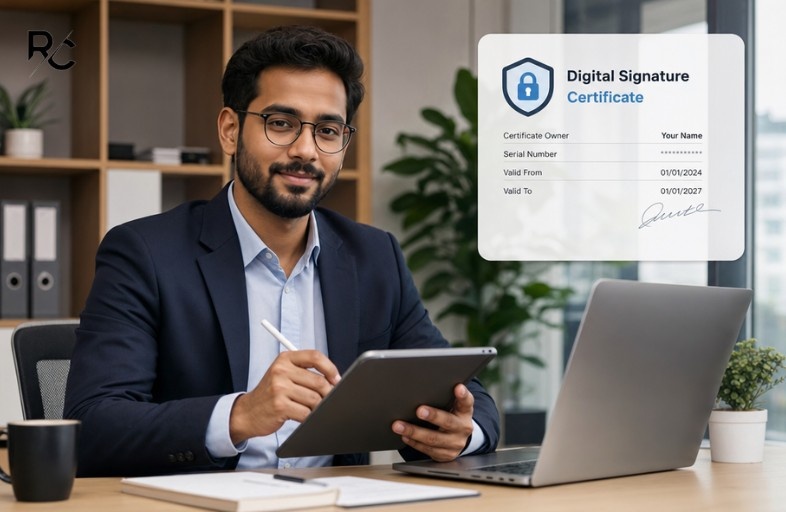 Startup founder applying for a Digital Signature Certificate before company registration
