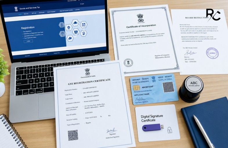 GST Registration for Private Limited Company process, fees and required documents in India
