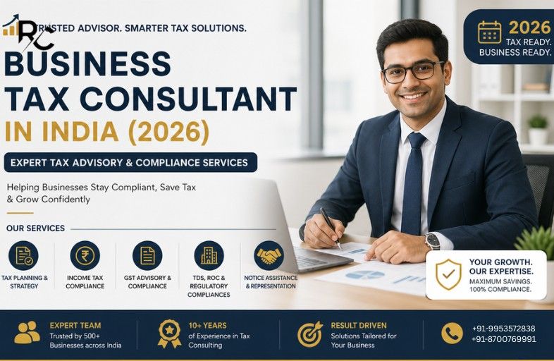 Business Tax Consultant providing tax advisory, GST compliance, and income tax filing services in India
