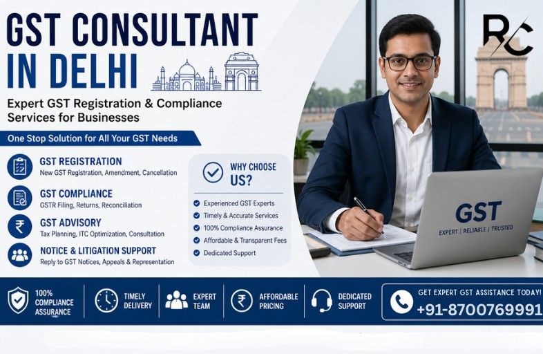 GST Consultant in Delhi providing GST registration and compliance services for businesses