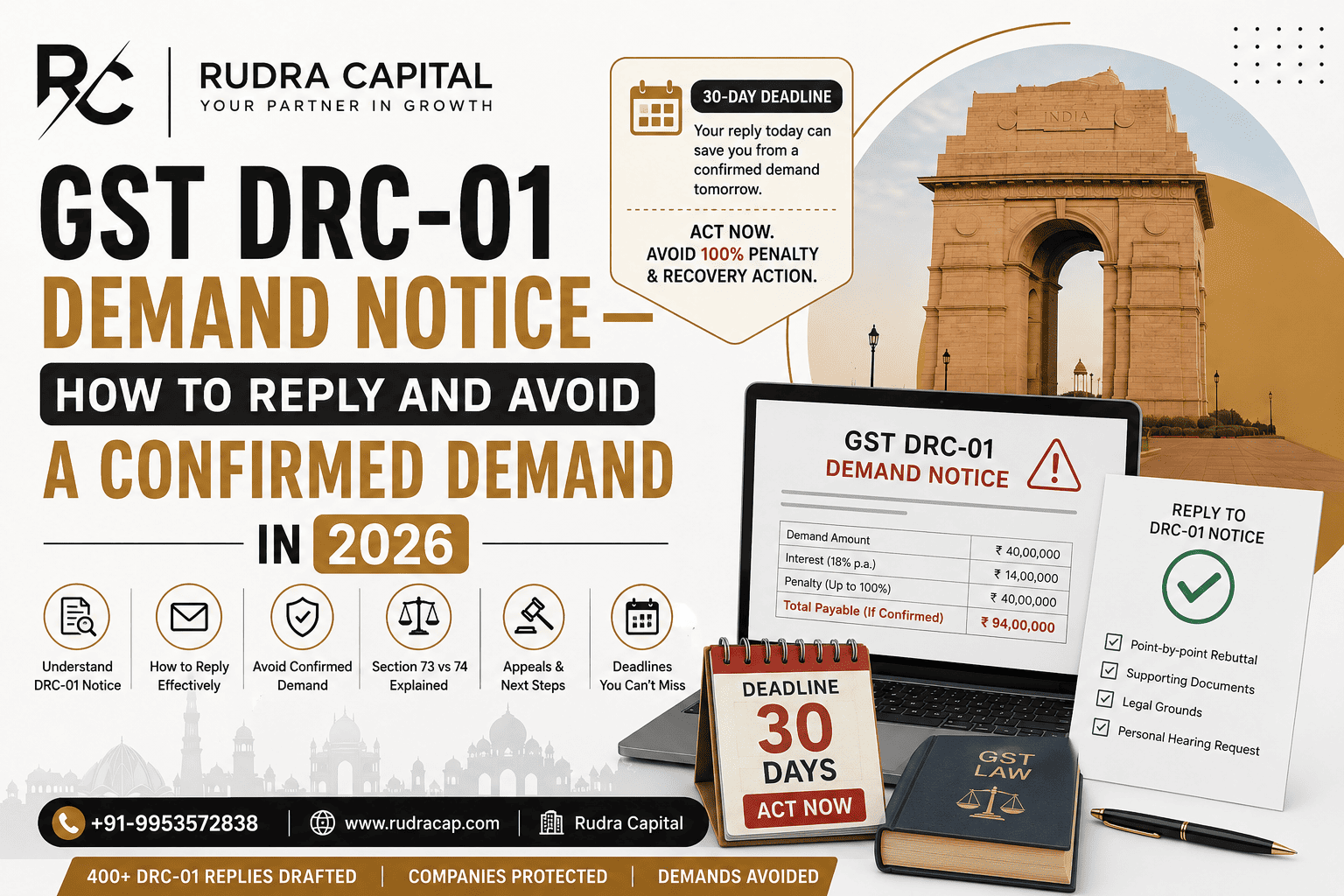 GST DRC-01 Demand Notice – How to Reply and Avoid a Confirmed Demand in 2026 | Complete Guide to Section 73, Section 74 & 30-Day Deadline